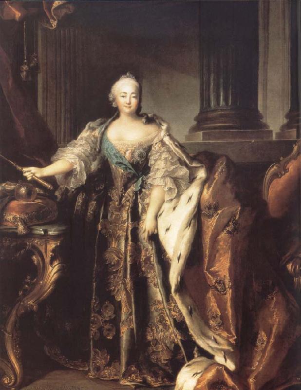 Louis Tocque Portrait of Empress Elizabeth Petrovna Sweden oil painting art